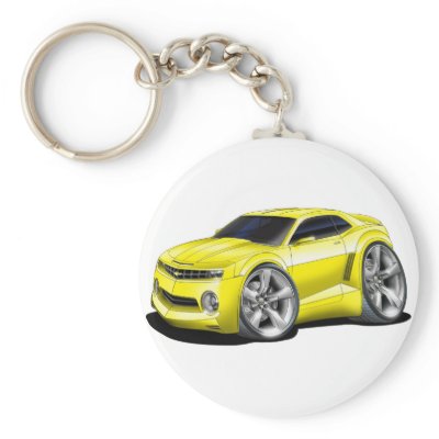 2010-11 Camaro Yellow car Key Chain by maddmaxart