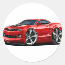 2010-12 Camaro Red-Black Car Round Stickers