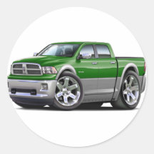 2010-12 Ram Dual Green-Grey Truck Round Stickers