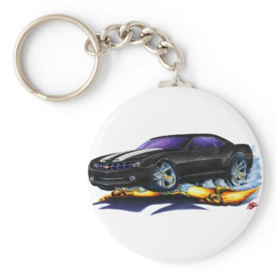 2010 Camaro Black-White Car Keychain by maddmaxart