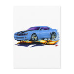 2010 Camaro Lt Blue-Black Car Postcards