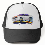2010 Camaro White-Orange Car Mesh Hat