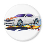 2010 Camaro White-Orange Car Magnets