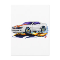 2010 Camaro White-Orange Car Postcards