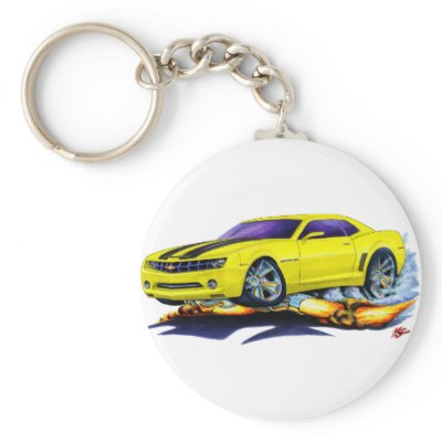 2010 Camaro Yellow-Black Car Key Chain by maddmaxart