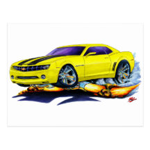 2010 Camaro Yellow-Black Car Postcards