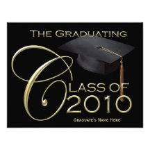 2010 Classic Black & Gold Graduation Announcement