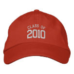 2010 graduation cap in orange embroidered baseball cap