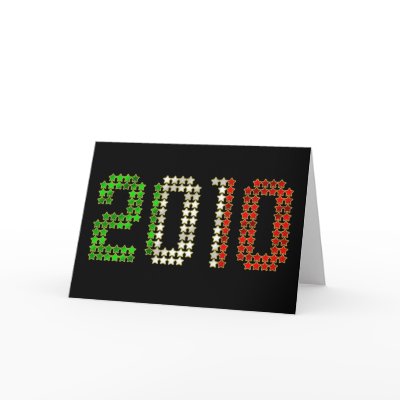 2010 Italy flag Italian New Year and sports gear Card by Funkart