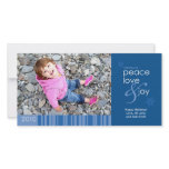 2010 Peace, Love and Joy 4x8 Photo Card - Blue