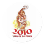 2010 Year of the Tiger Gifts Round Stickers