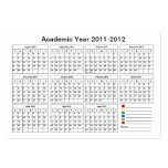 2011 - 2012 Academic Year Calendar (Boxes) -Chubby Business Cards