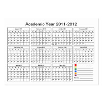 2011 - 2012 Academic Year Calendar (Boxes) -Chubby Business Cards