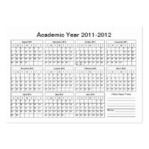 2011 - 2012 Academic Year Calendar (Class) -Chubby Business Card Template