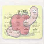 2011-2012 Worm & Apple Teacher School Calendar Mouse Pad