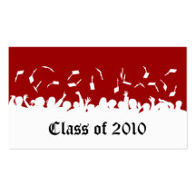 2011 Cap & Gown Graduation Status Card (red) Business Card Template
