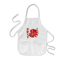 2011 Chinese Paper Cut Year of The Rabbit Aprons