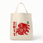 2011 Chinese Paper Cut Year of The Rabbit Canvas Bag