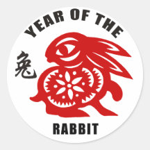2011 Chinese Paper Cut Year of The Rabbit Stickers
