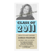 2011 Colour Block Graduation Party Invitations Picture Card