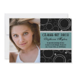 2011 Distress circles teal graduation announcement invitations