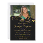 2011 Elegant gold swirls graduation party invite invitations