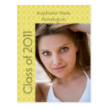2011 Gold modern photo graduation party invitation Post Cards