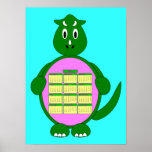 2011 Green Dinosaur Calendar Poster