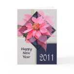 2011 Happy New Year Card - Pink Poinsettias