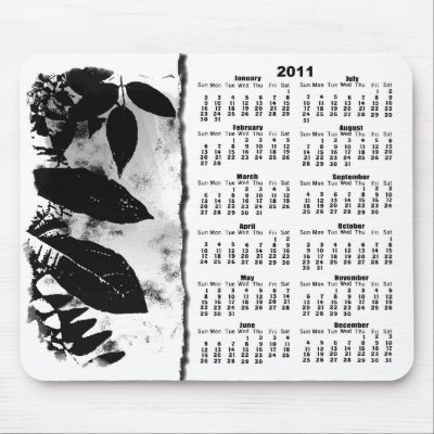 2011 Leaves Border Calendar Mousepad by mvdesigns