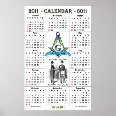 2011 Masonic Calendar by masonicshop