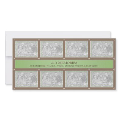 2011 Memories New Year Collage Green Brown Photo Card by OrangeBirdDesigns