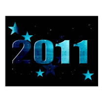 2011 stars blue logo postcards