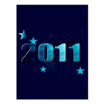 2011 stars blue logo postcards