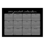2011 Sunset Pocket Calendars Business Cards