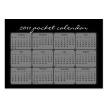 2011 Sunset Pocket Calendars Business Cards