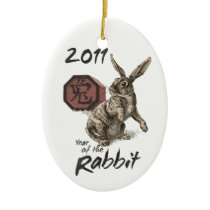 2011: The Year of the Rabbit Oval Ornament