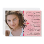 2011 Trendy floral swirls graduation party invite invitations