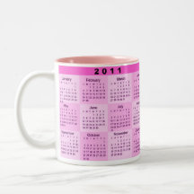 2011 Year at a Glance Calendar Coffee Mug