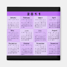 2011 Year at a Glance Calendar Magnet