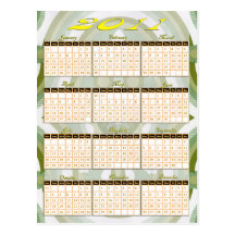 2011 Year at a Glance Calendar Post Cards