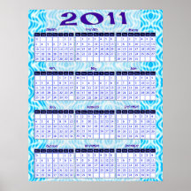 2011 Year at a Glance Calendar Poster  Print