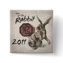 2011: Year of the Rabbit Square Button