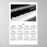 2012 Beautiful Music Piano Yearly Wall Calendar Print