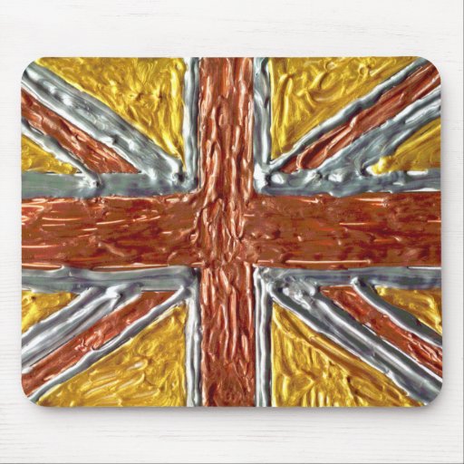 2012 British Flag Gold Silver Bronze Union Jack Mouse Pad