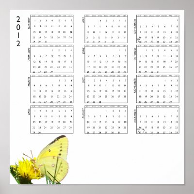 2012 Calendar Butterfly