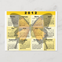 Print2012 Calendar on 2012 Calendar Butterfly Print Post Card