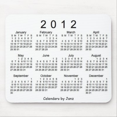 2012 Calendar Mousepads