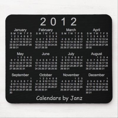 2012 Calendar Mouse Pad