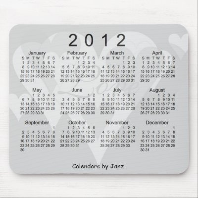 2012 Calendar Mouse Pad